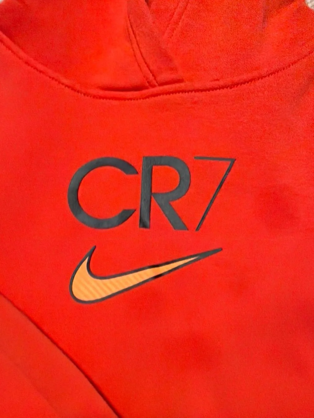 Nike Kids Red CR7 Hoodie with Gold Swoosh